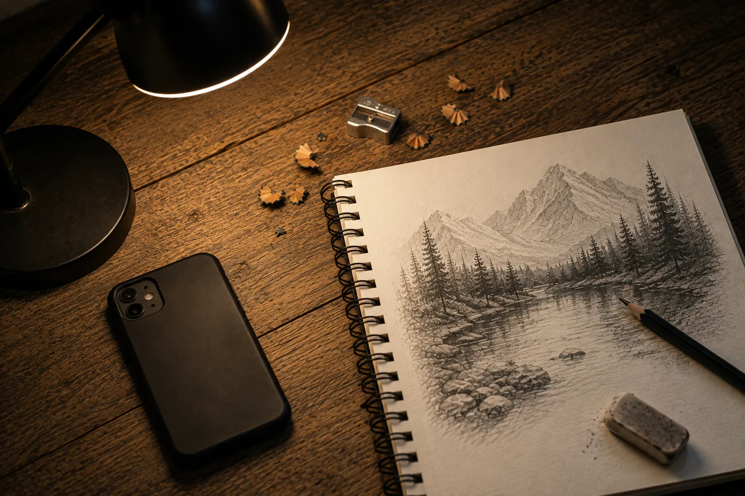 Drawing, phone-free activities, no phone time